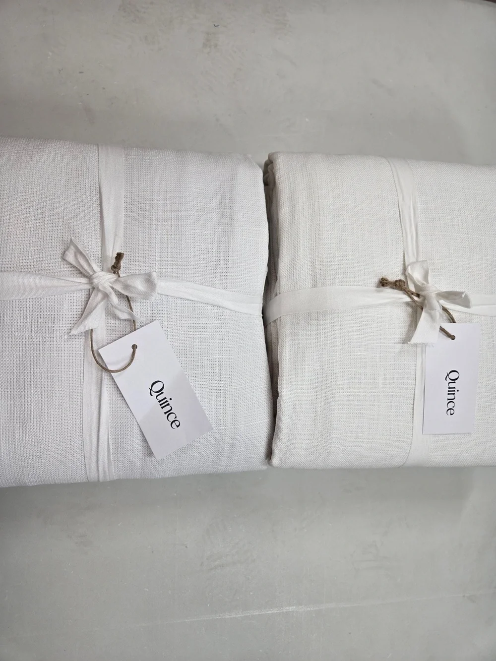 NWT QUINCE Set 2 48x108 Heavyweight European Linen Room Darkening Curtains 0093